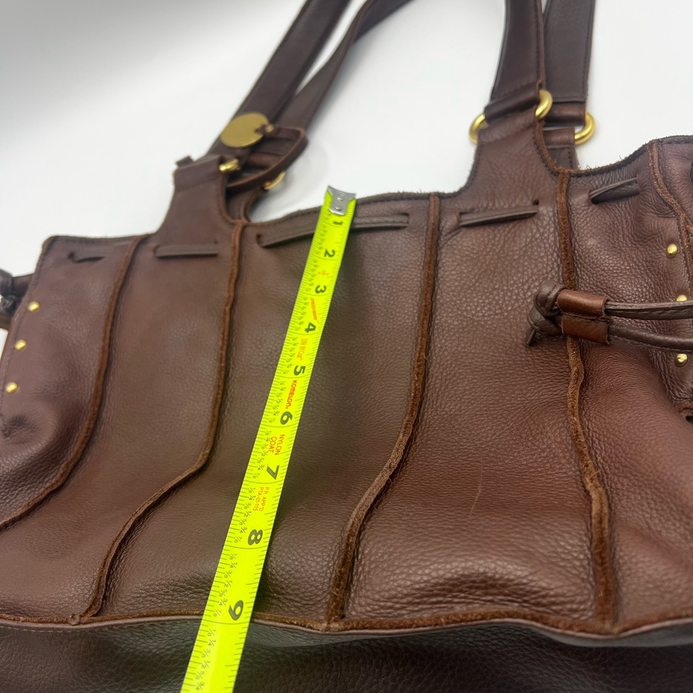 A.N.A. Boho Women’s Leather Bag Purse Brown Marked Shoulder Straps Side Buckles - Picture 11 of 14